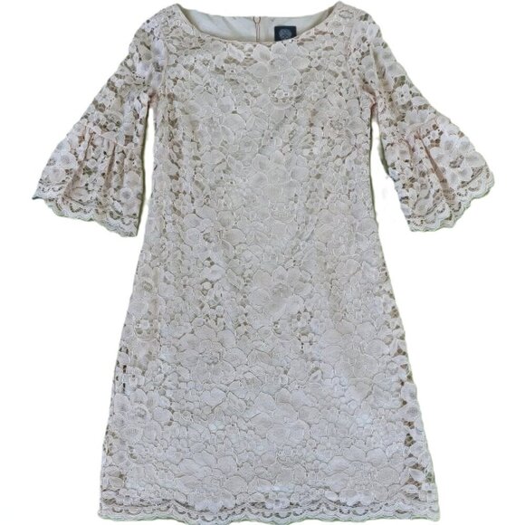 Vince Camuto Blush Lace dress with  Bell Sleeves Size 2 - Picture 1 of 6